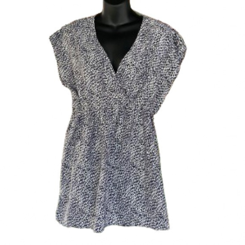 Oh! Mamma navy blue and white short sleeve top size XL